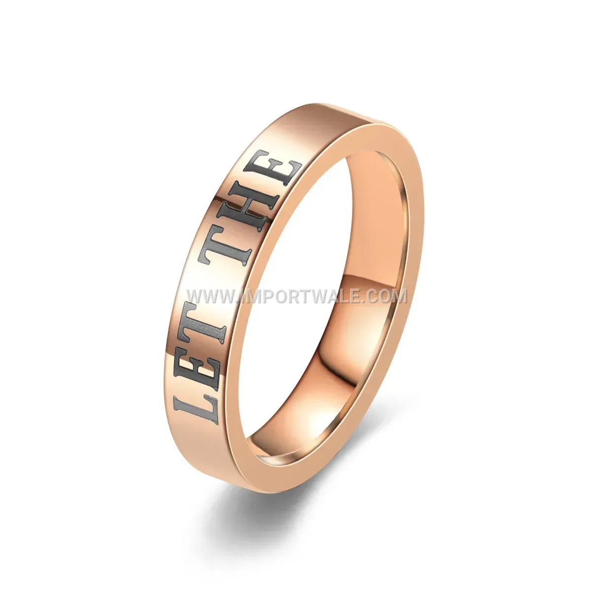 Engraved Stainless Steel Smooth Band Ring
