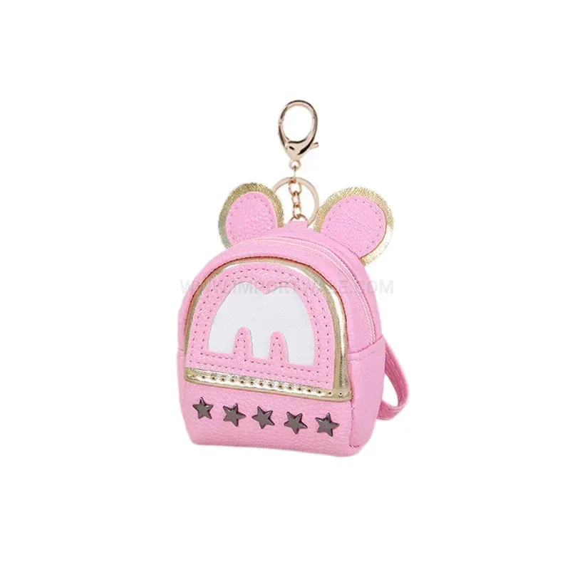 Modern Urban Mini Backpack PU Leather Earphone Pouch Charm