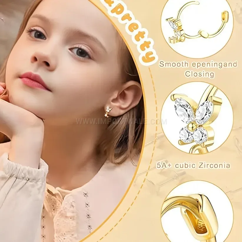 Designer Stainless Steel Zircon Helix Piercing Stud Set