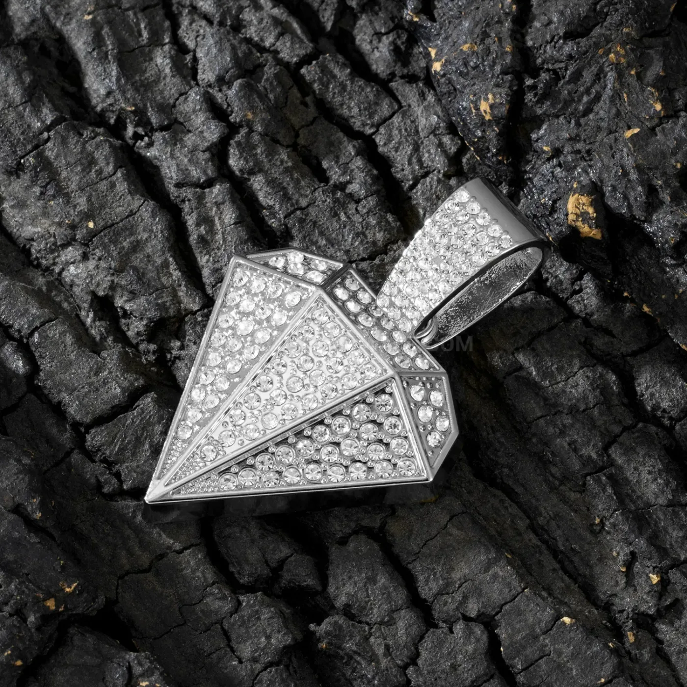 Iced Out Geometric Mesh Hip Hop Pendant