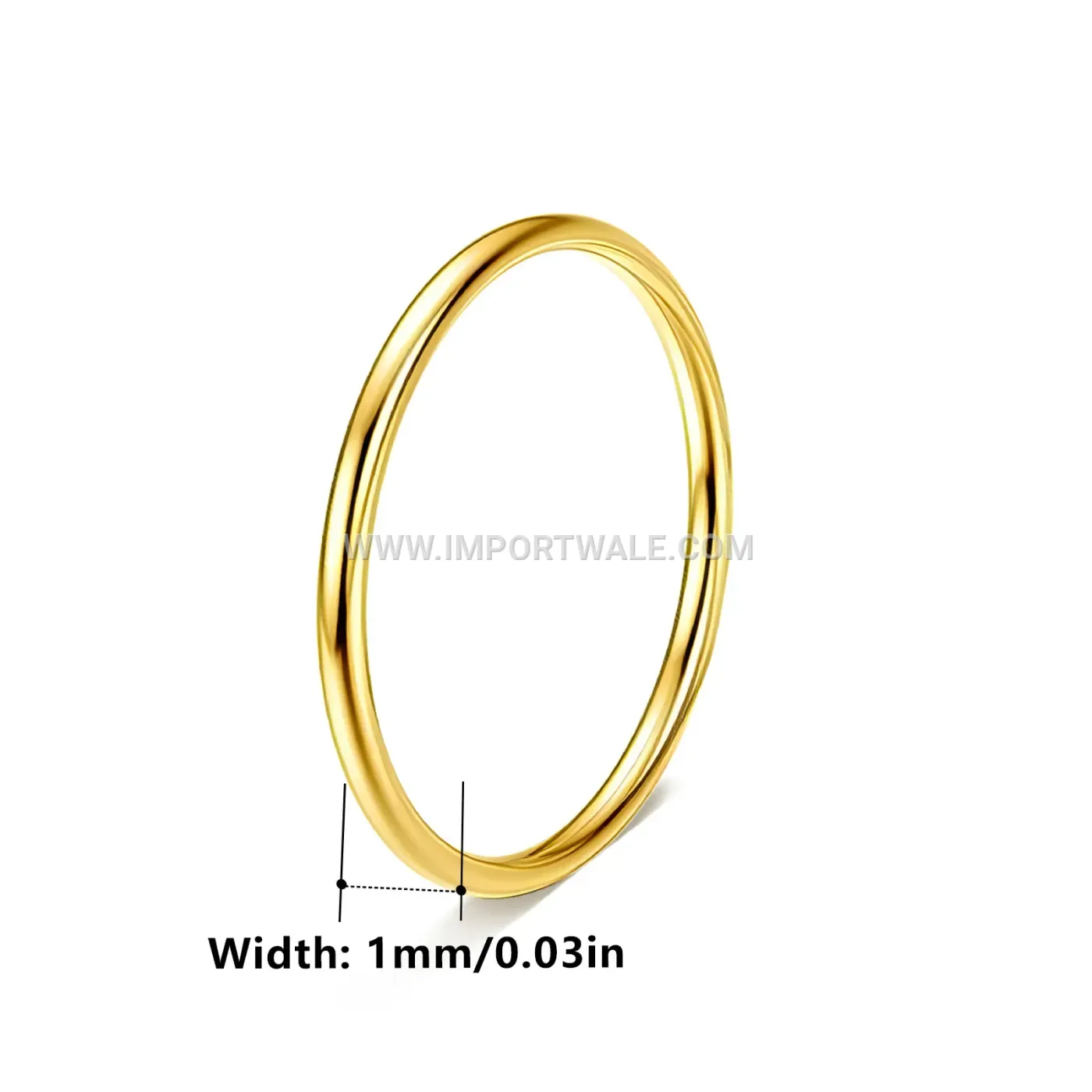 Ultra Thin 1mm 14K Gold Plated Stainless Steel Ring