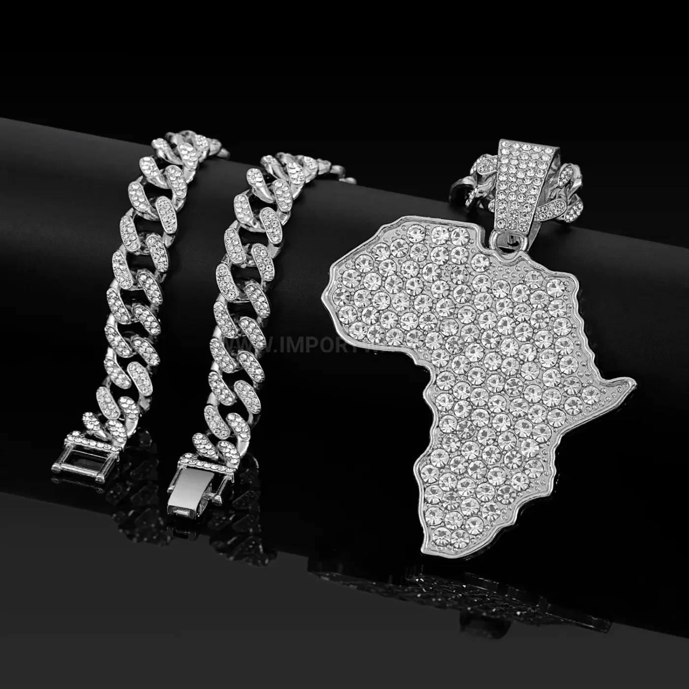 Thickened Iced Out World Map Medallion Pendant