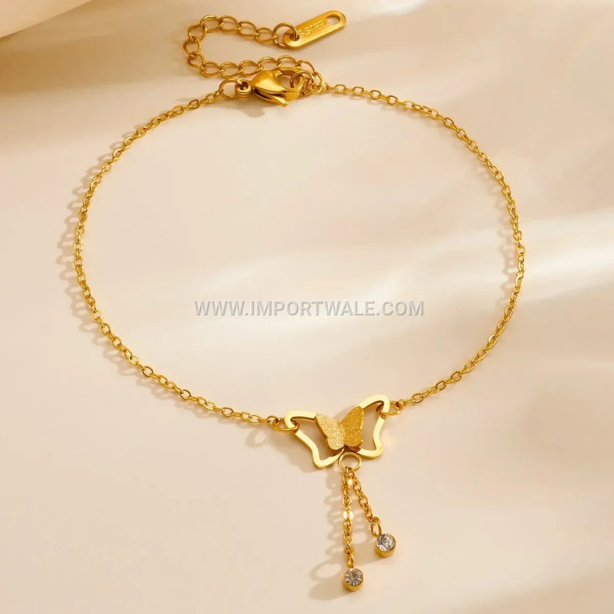 Butterfly Stainless Steel Premium Anti Tarnish Anklet