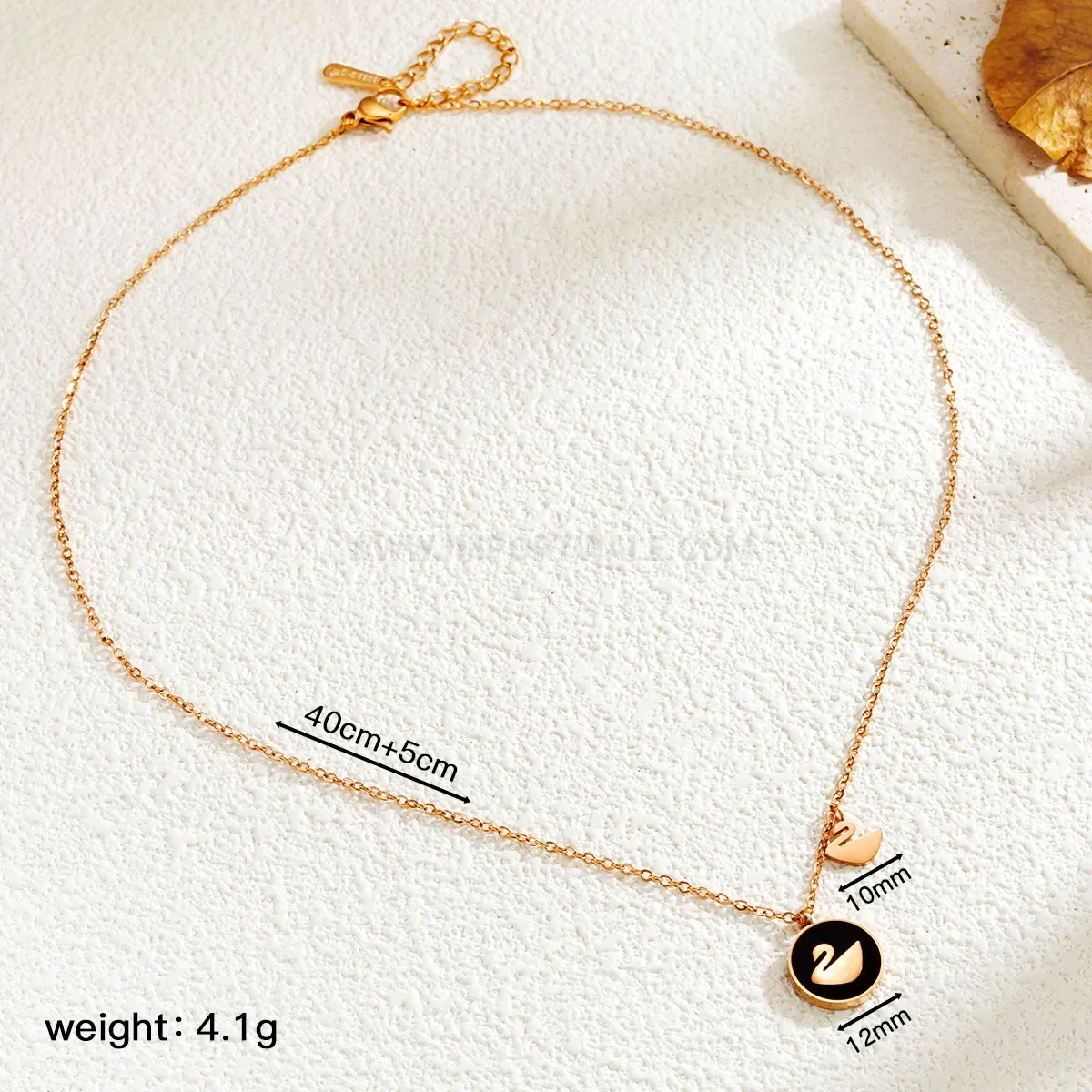 Double Sided Enamel Pendant Titanium Steel Necklace