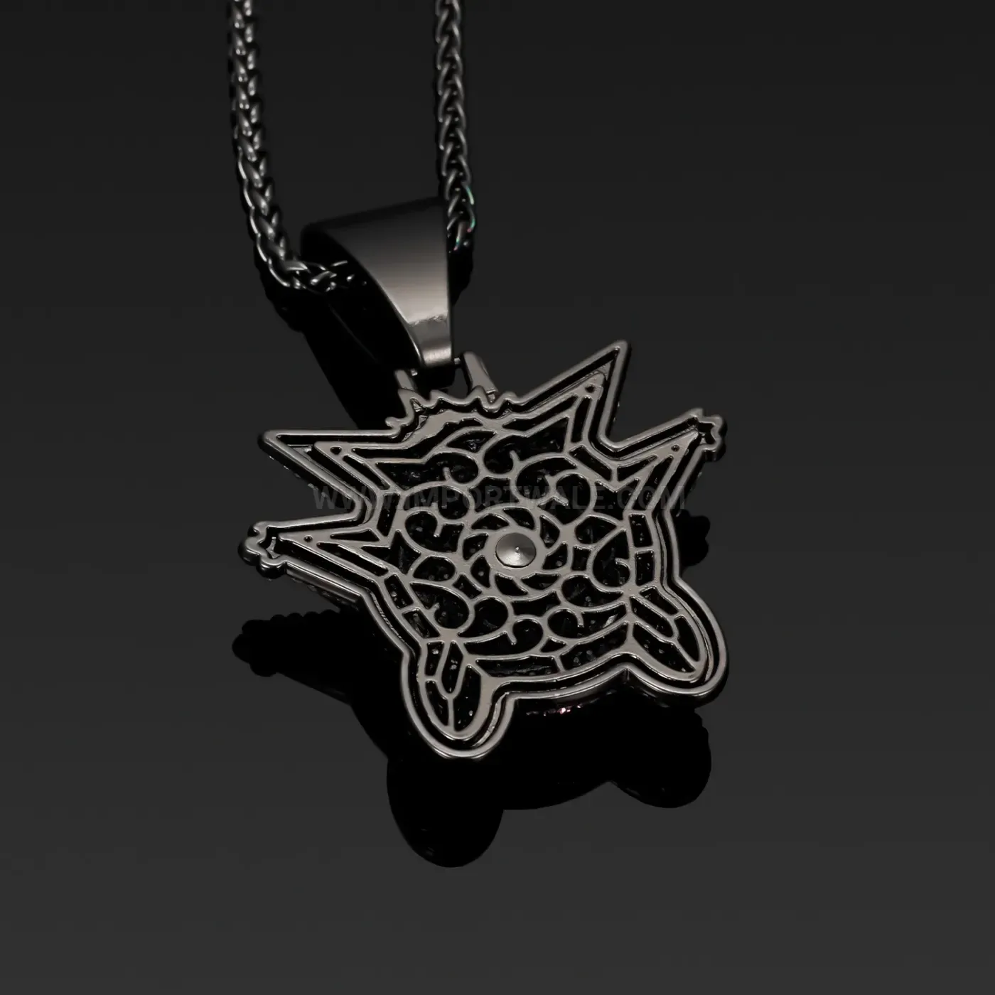 Iced Out Cartoon Character Alloy Pendant Wheat Chain Necklace
