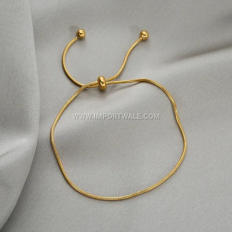 Adjustable Gold Plated Titanium Steel Snake Chain Anklet