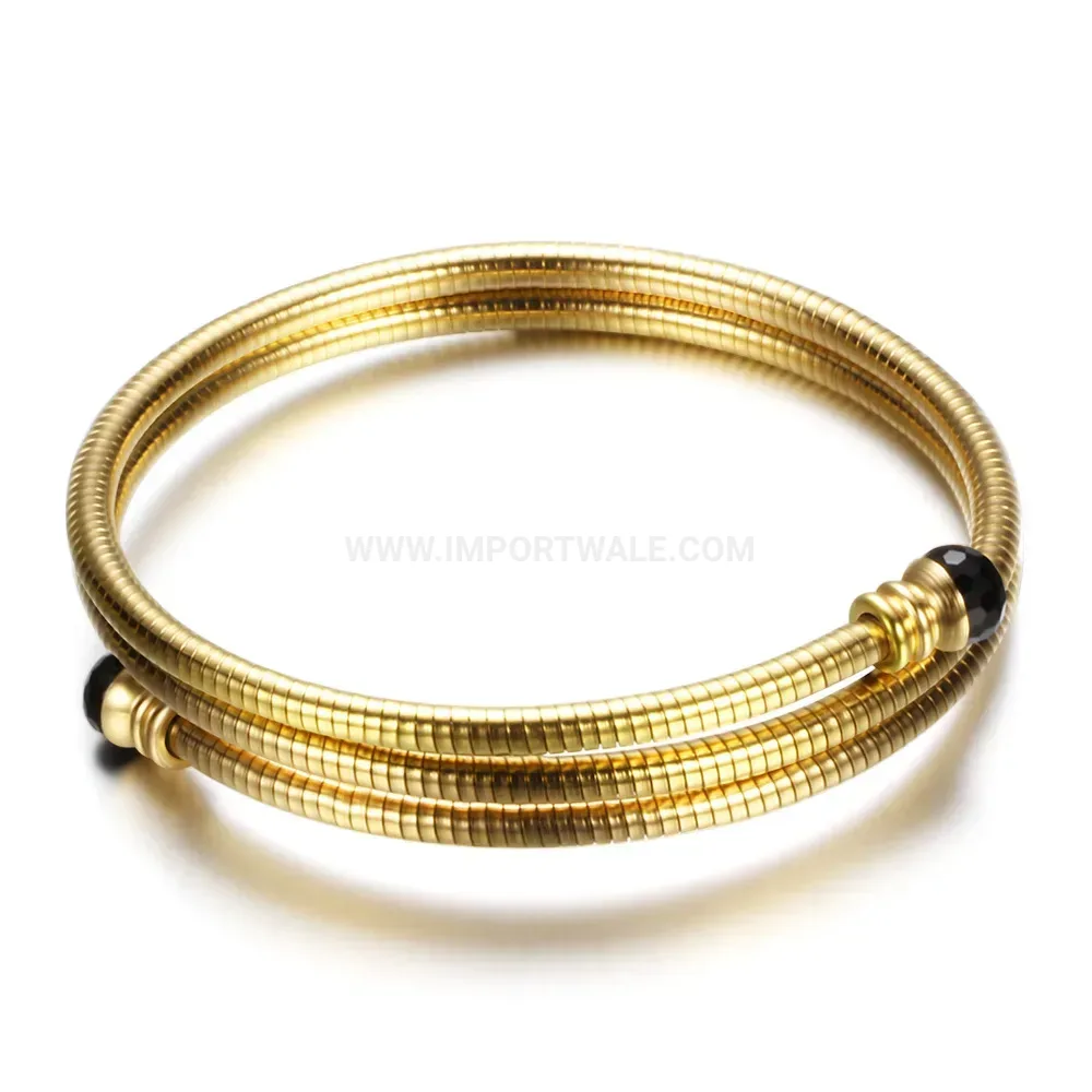 Modern Open Multi Layer Wire Stainless Steel Adjustable Cuff Bangle