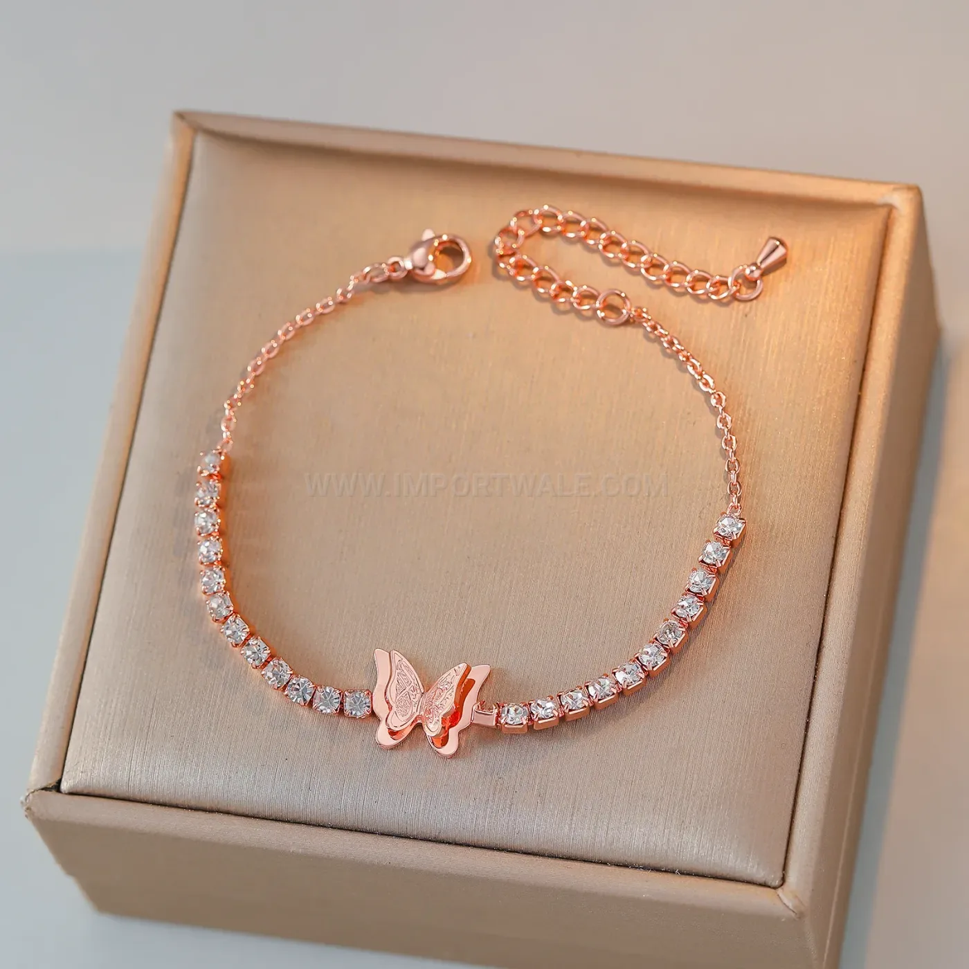 Butterfly Zircon Stainless Steel Islamic Charm Bracelet