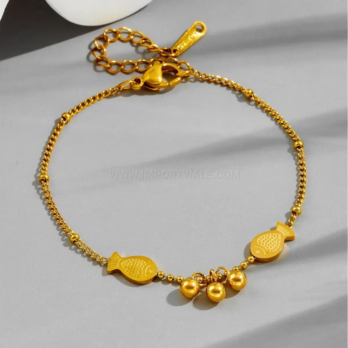 Elegant Gold Plated Titanium Steel Twin Fish Pendant Jewelry