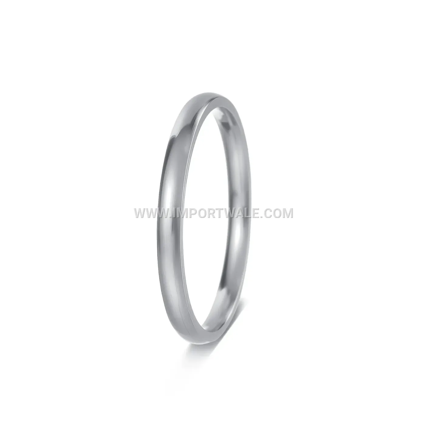 Polished Curved Stainless Steel Band Ring