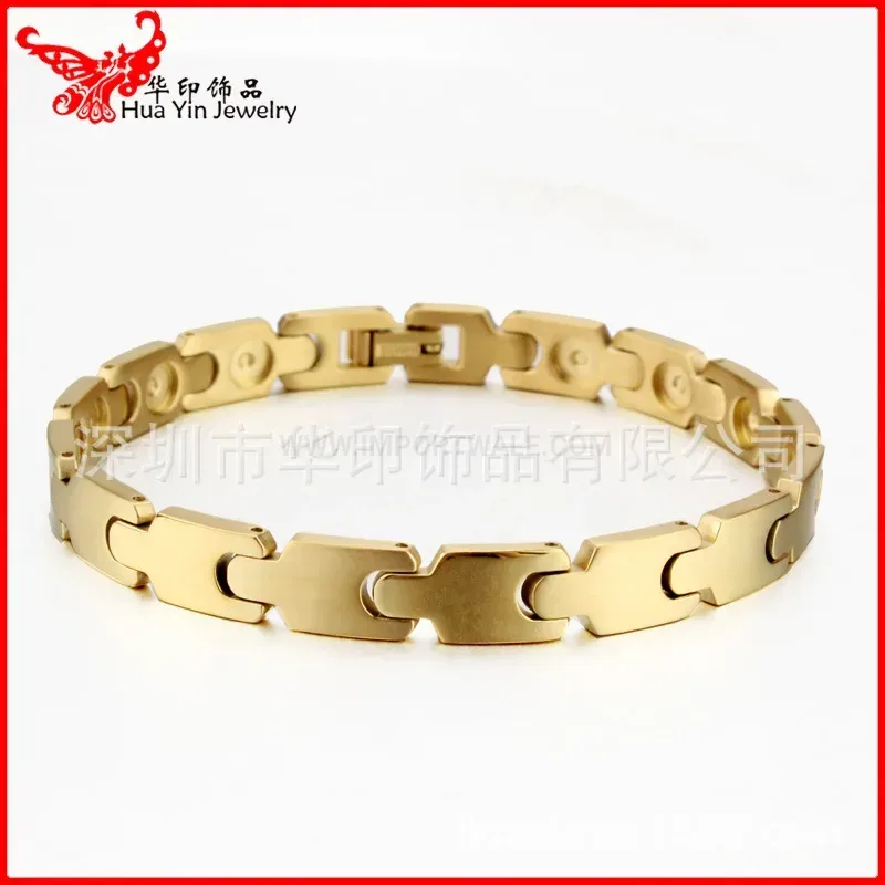 Premium Minimalist Geometric Titanium Bio Magnetic Link Bracelet
