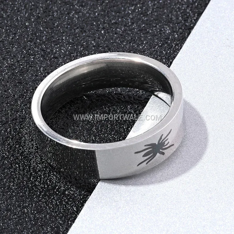 Stainless Steel Spider Web Matching Couple Ring