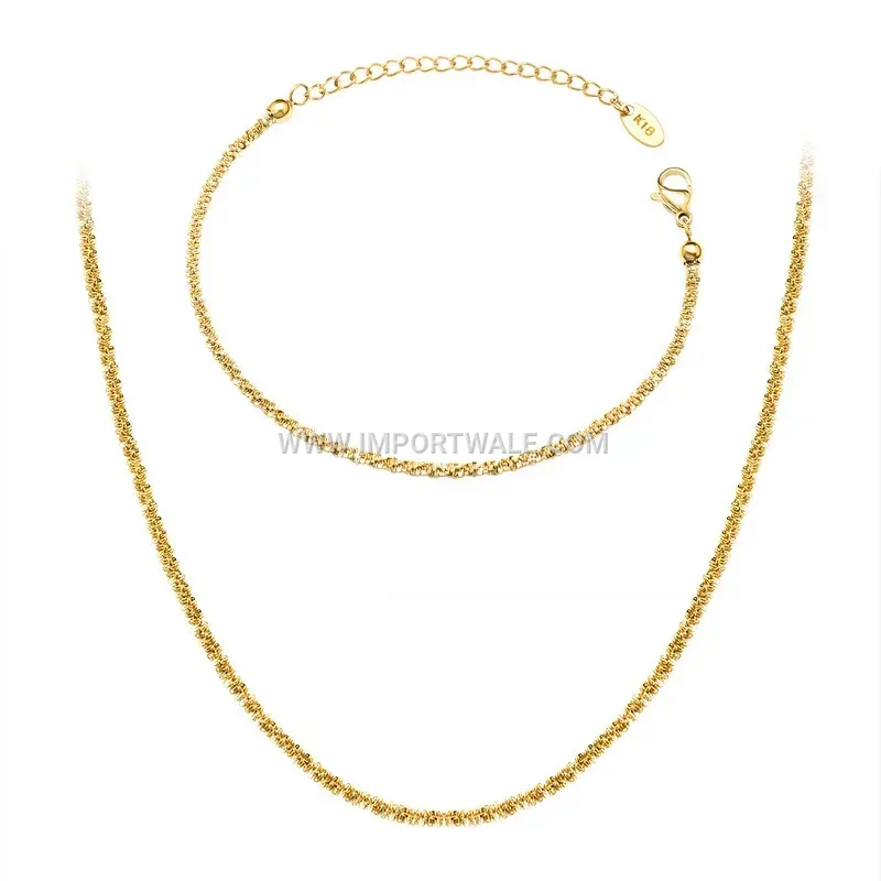 Sparkling French Style Titanium Steel Chain Jewelry Set
