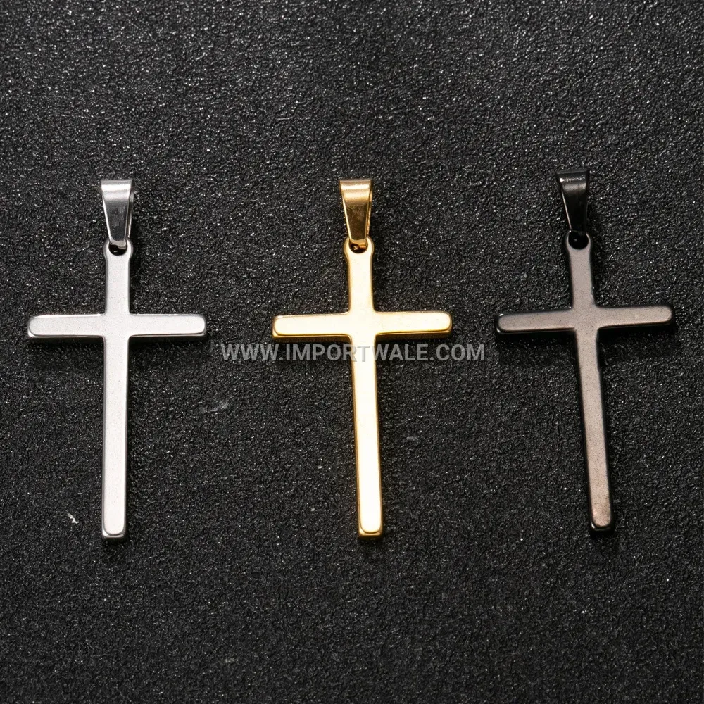 Classic Plated Stainless Steel Cross Pendant