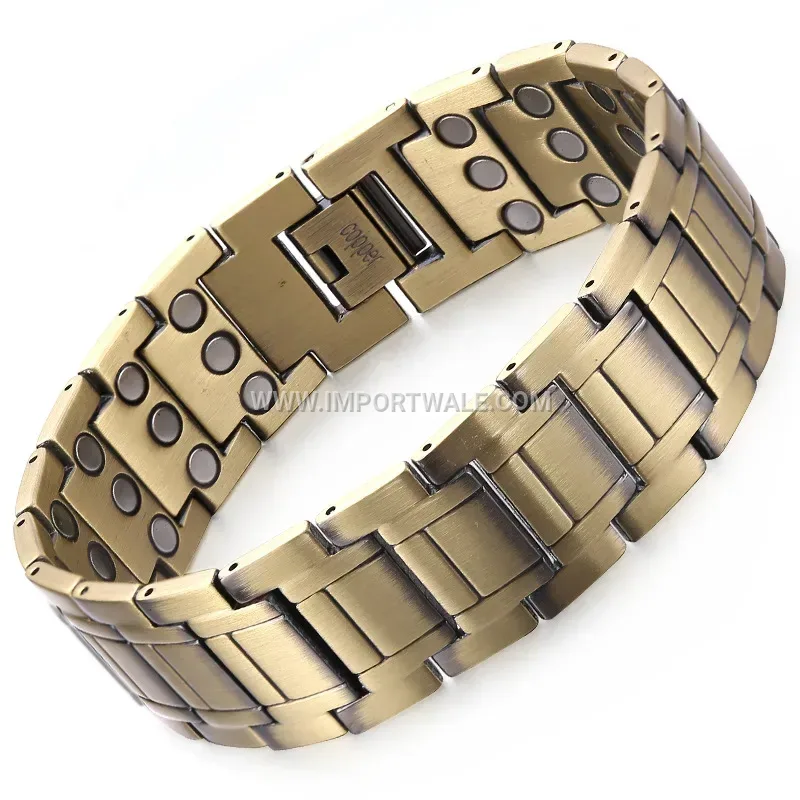 Men Vintage Red Copper Titanium Magnetic Energy Bracelet