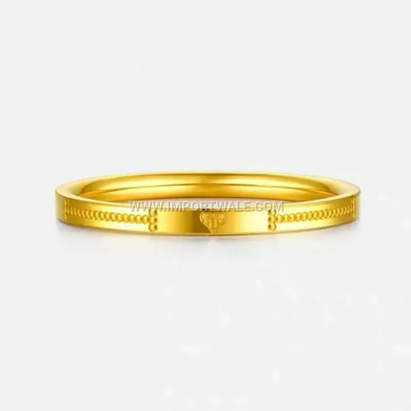 Etched Gold Heart Stainless Steel Band Ring