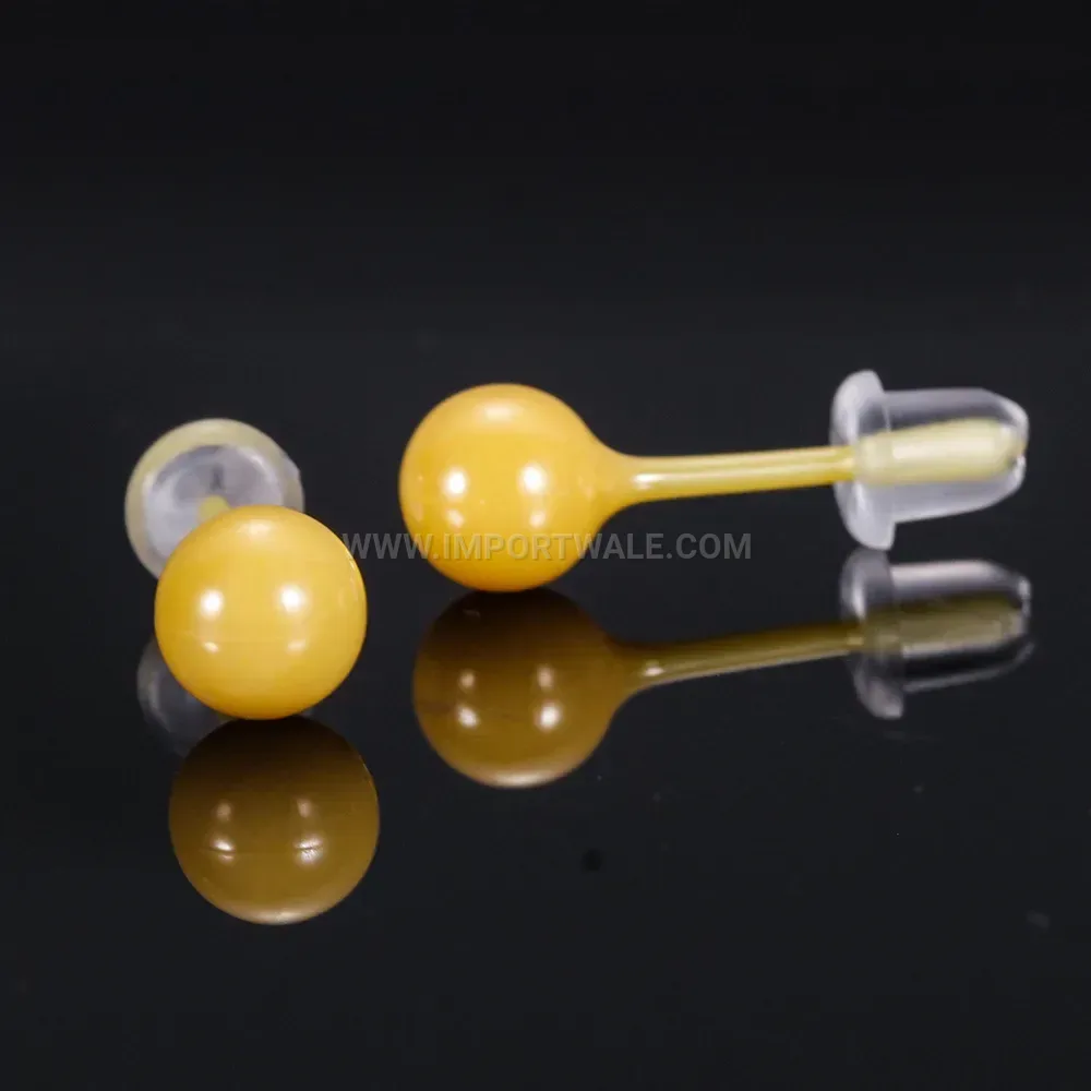 Minimalist Round Ceramic Stud Earrings With Stainless Steel Posts