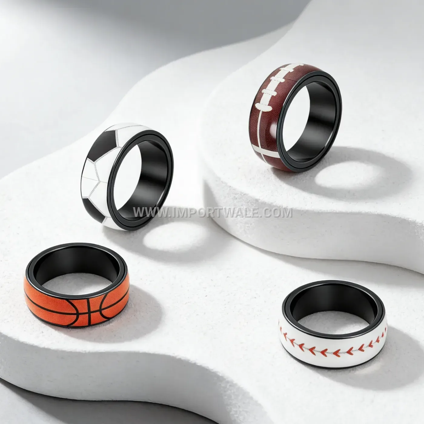 Sports Theme Stainless Steel Spinner Ring