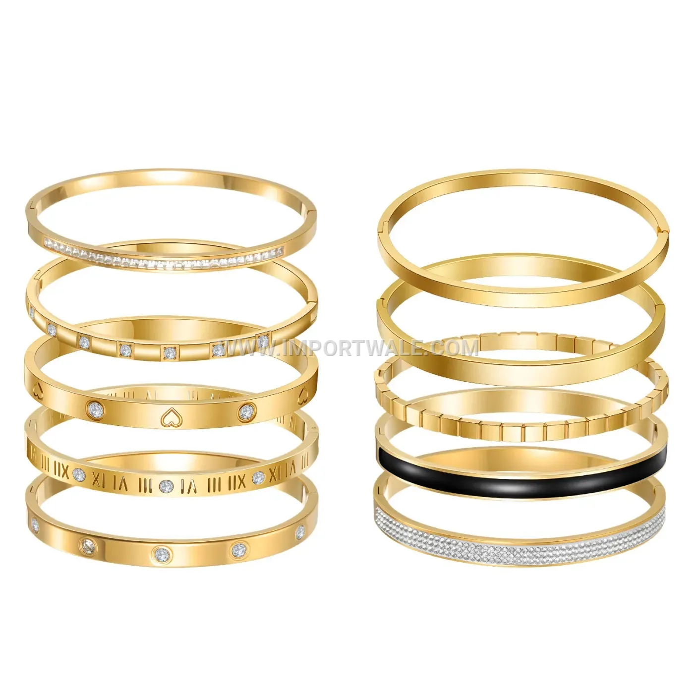 Polished Stainless Steel Clasp Bangle Bracelet