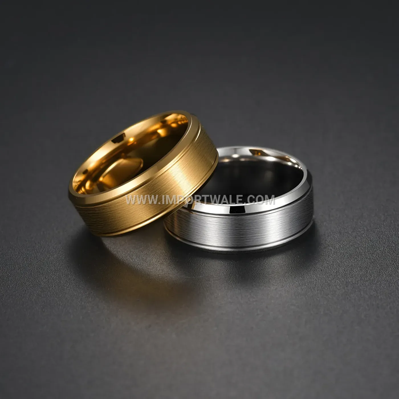 Matte Beveled Stainless Steel Minimalist Band Ring