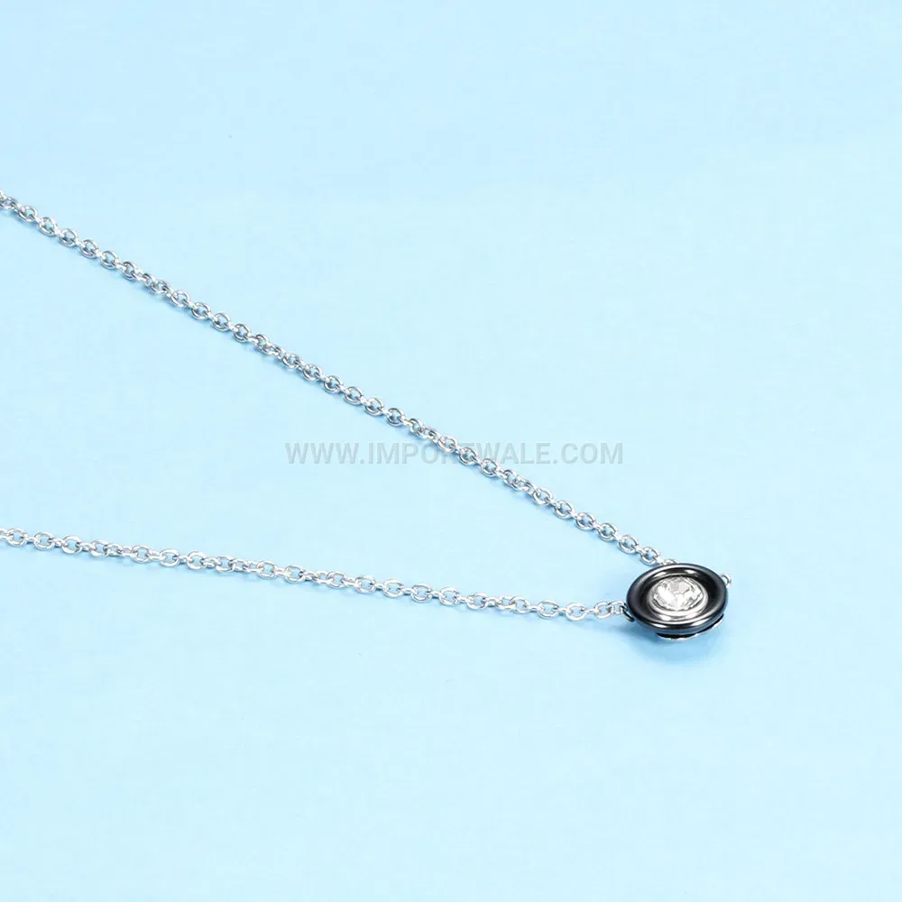 Ceramic and Zirconia Stainless Steel Circular Layered Necklace