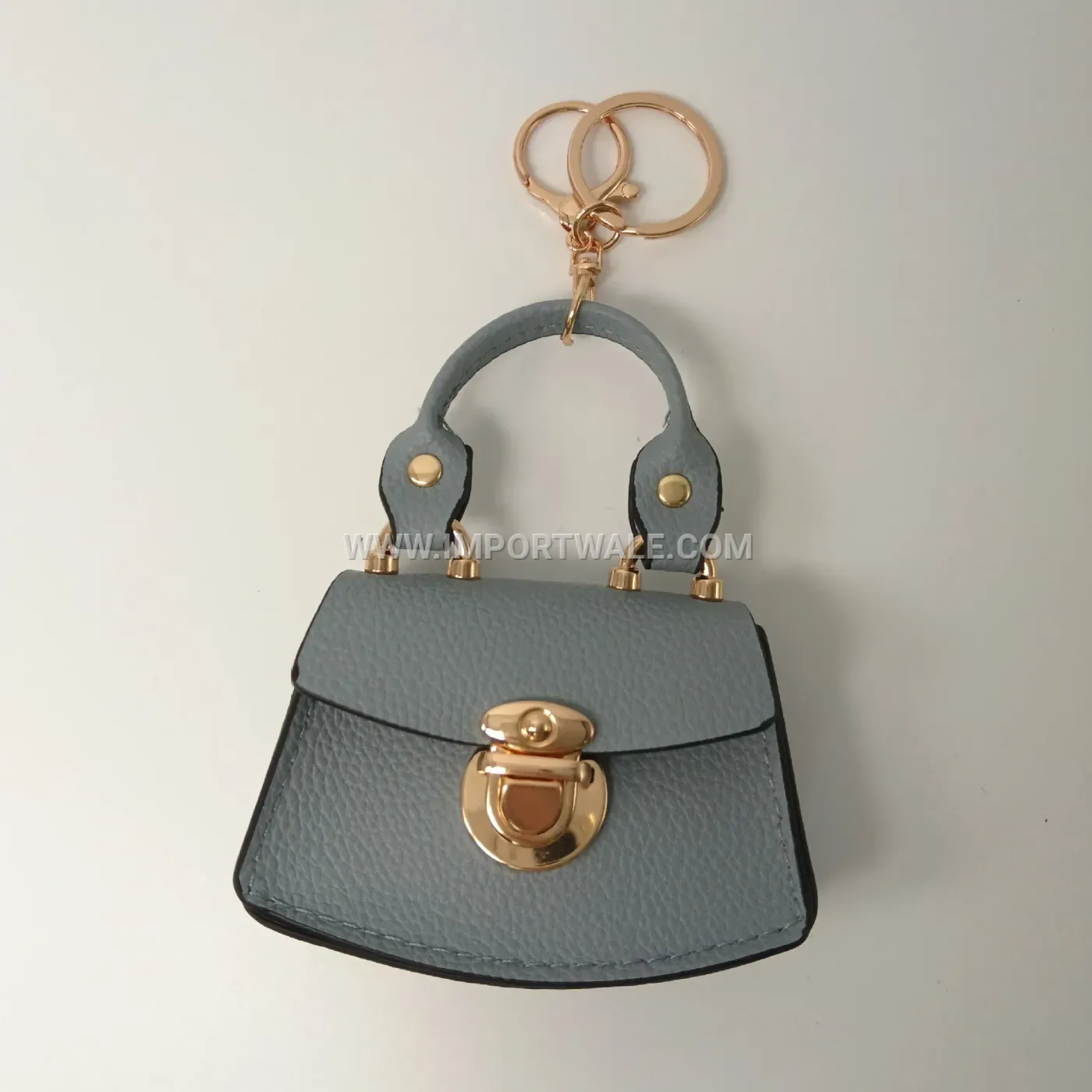 Pebbled Faux Leather Mini Pouch Charm