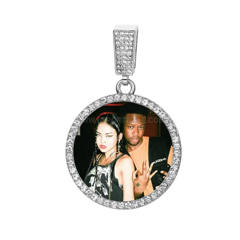 Custom Photo Frame Zinc Alloy Iced Out Pendant