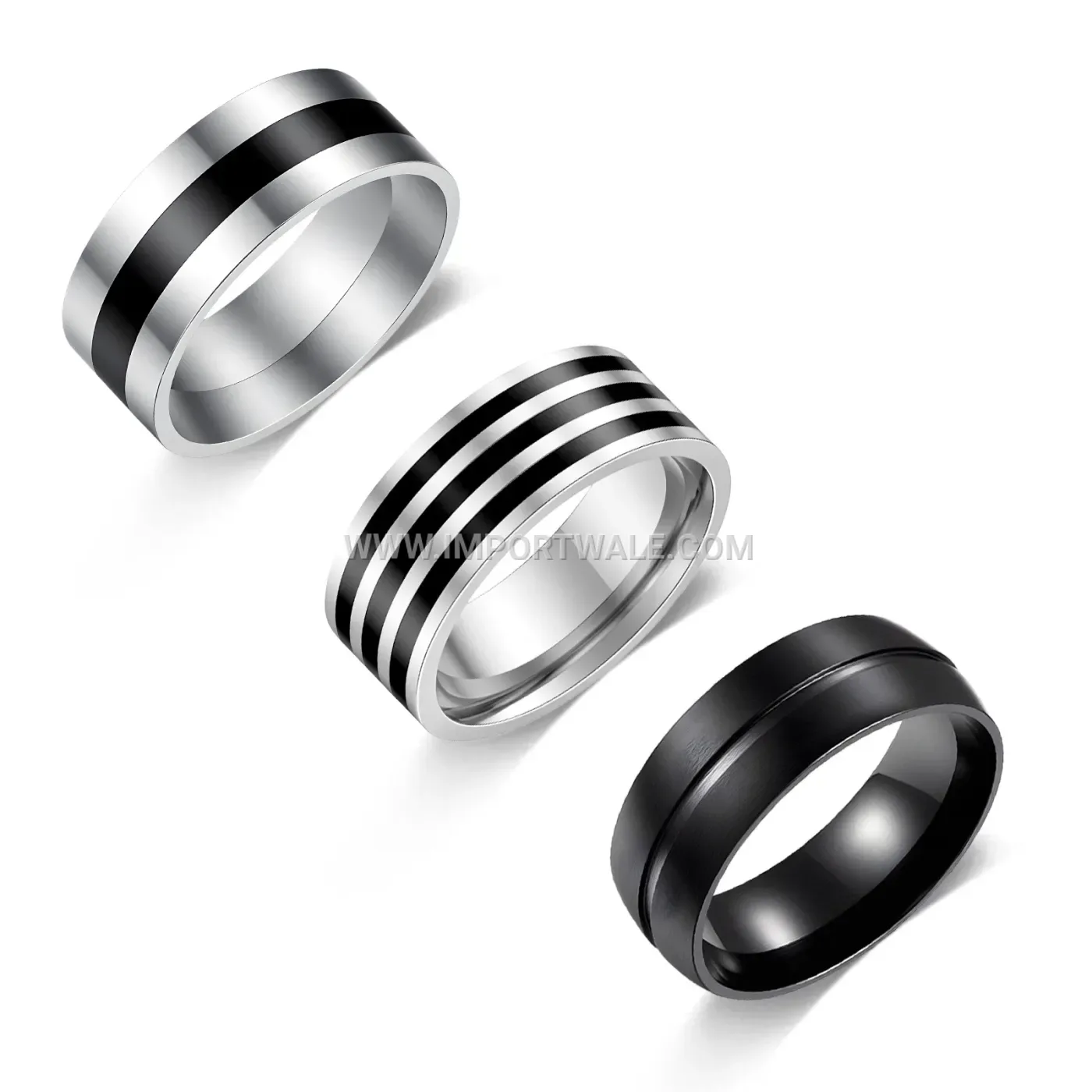 Drip Oil Geometric Stainless Steel Couple Ring