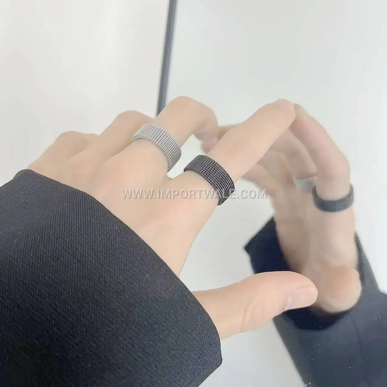 Woven Stainless Steel Mesh Band Ring