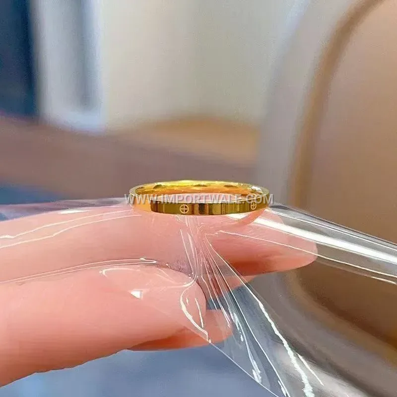 Minimalist Gold Tone Slim Pinky Band Ring