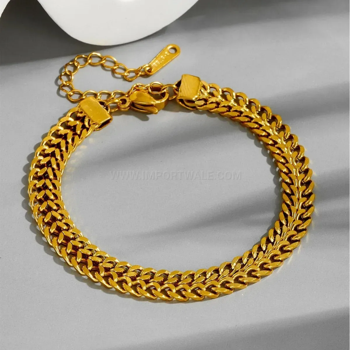 Vintage Gold Woven Thick Chain Titanium Steel Jewelry Set