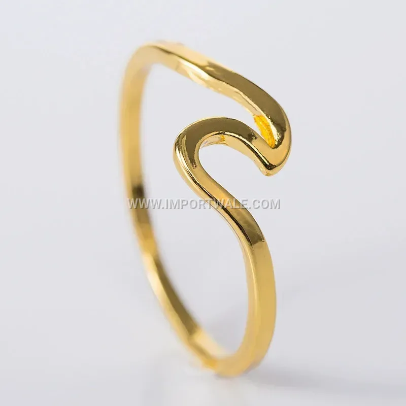 Stainless Steel Scalloped Faceted Wave Ring