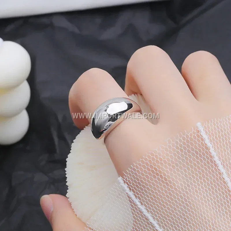 Sculptural Water Drop Stainless Steel Ring with 18K Gold Plating