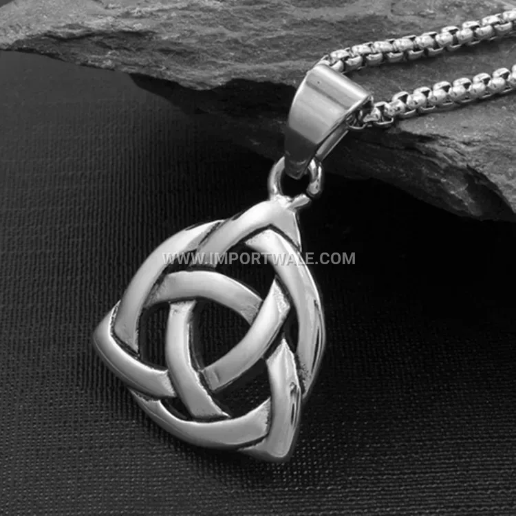 Men's Vintage Stainless Steel Triangular Ring Pendant