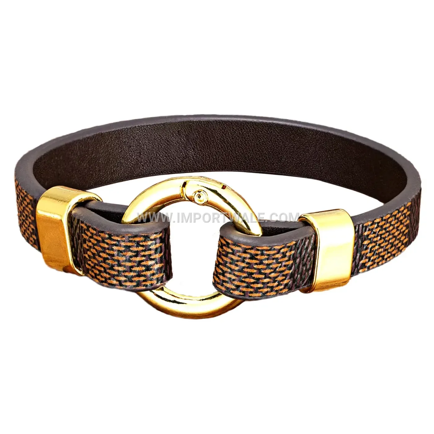 Woven Leather Bracelet with Sleek Metallic Magnetic Fastener