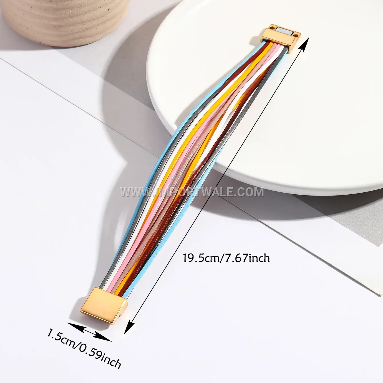Bohemian Multi Strand PU Leather Wristband Bracelet