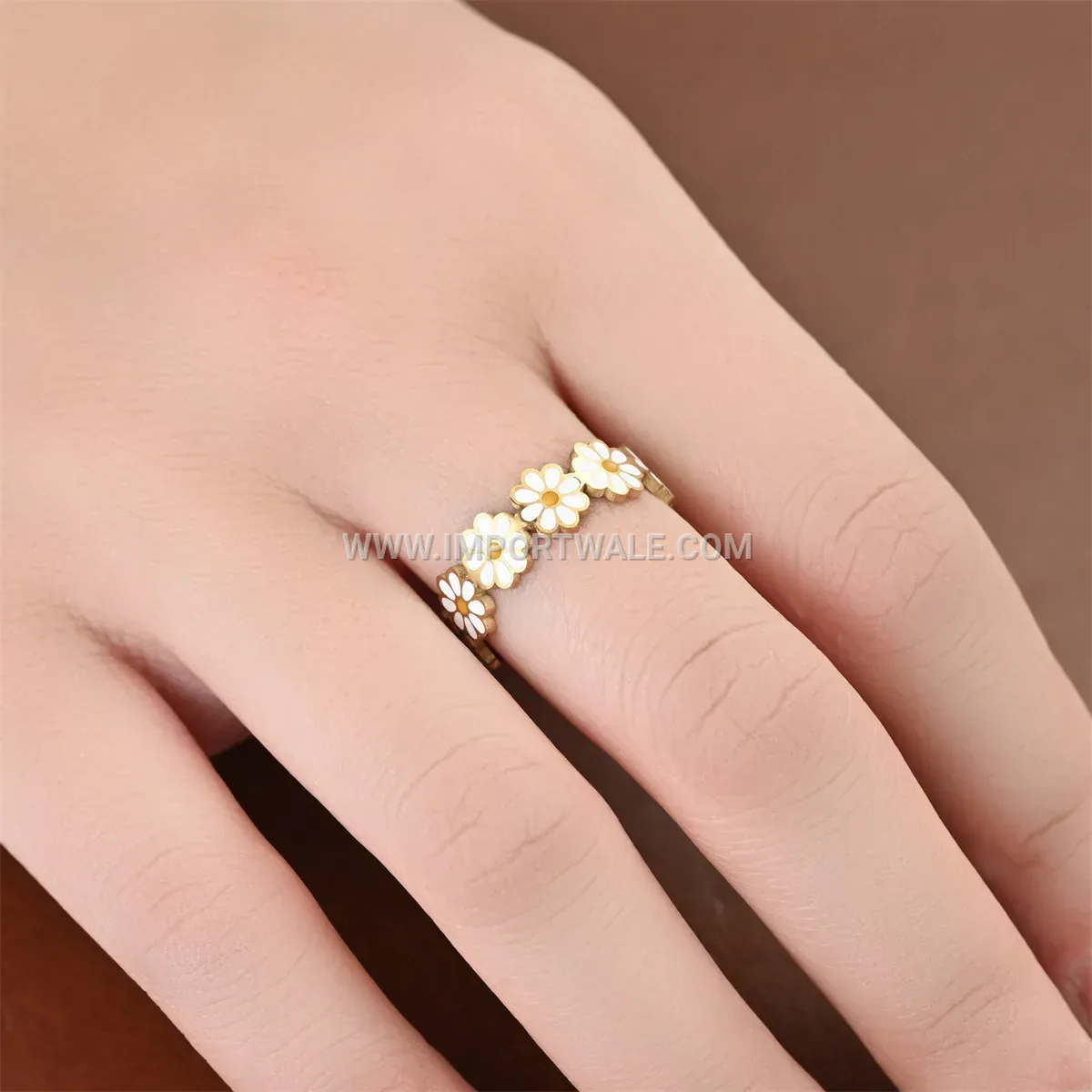 Open Floral Daisy Cutout Stainless Steel Ring