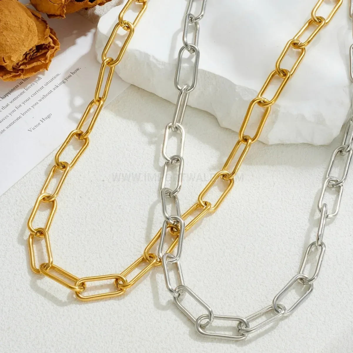 Classic Minimalist Stainless Steel U-Shape Chain Collar Necklace
