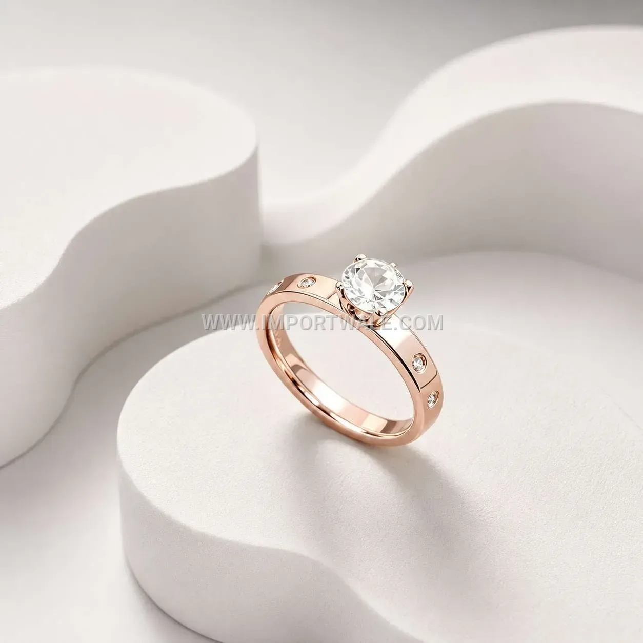 Minimalist Cubic Zirconia Stainless Steel Band Ring