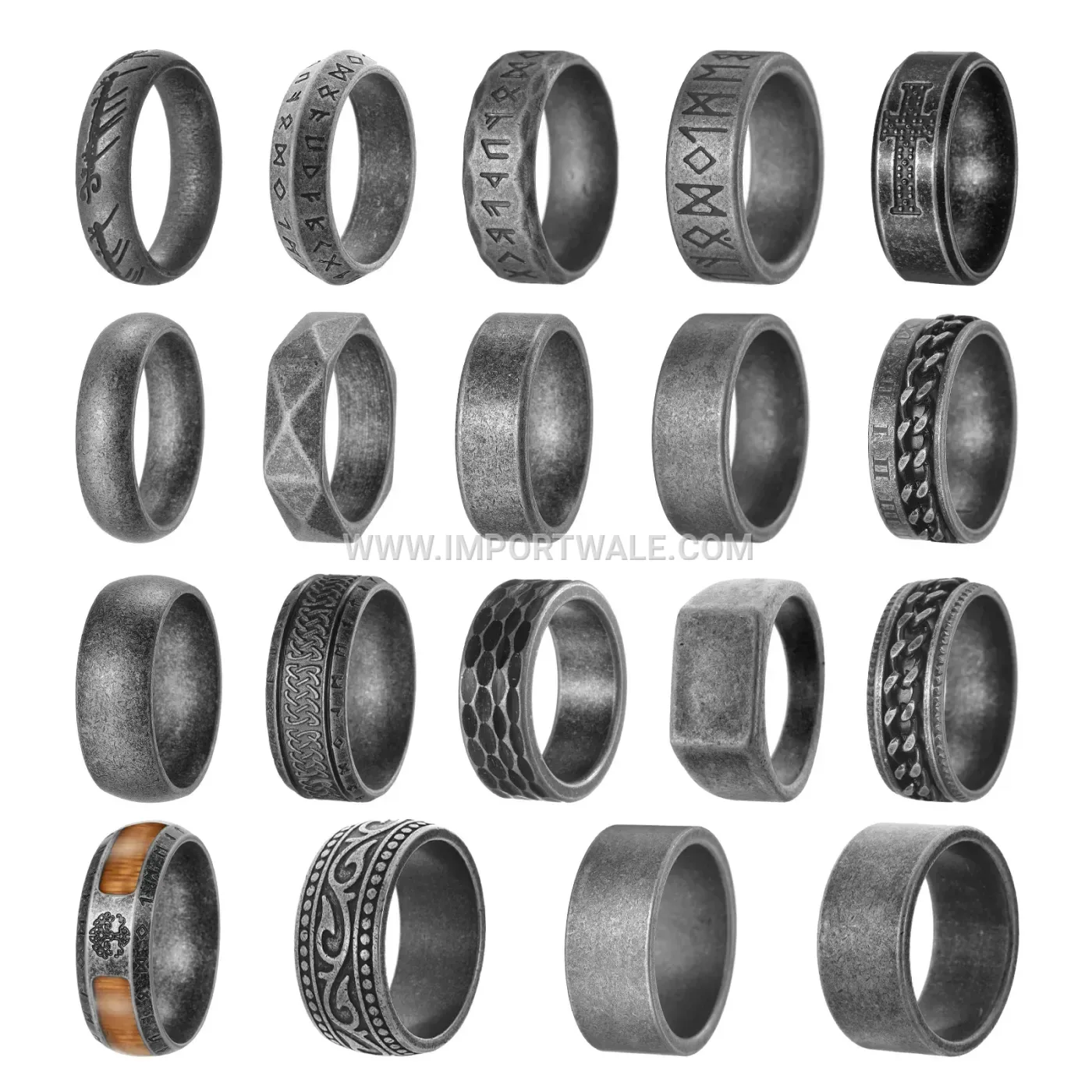 Vintage Distressed Stainless Steel Men's Ring