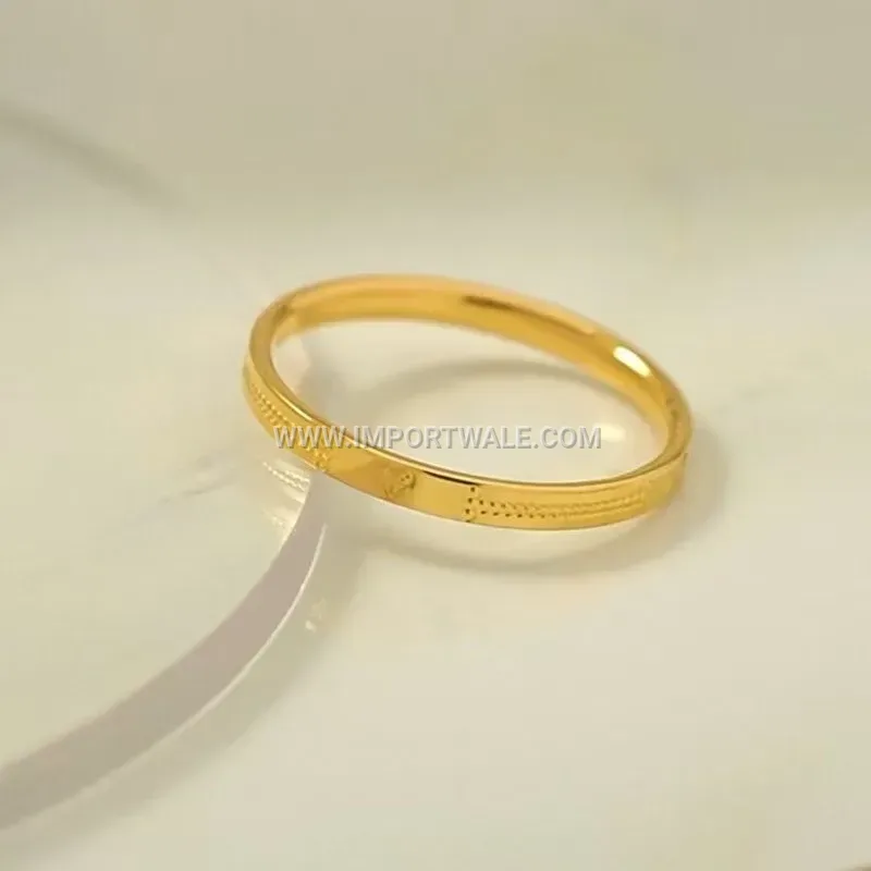 Etched Gold Heart Stainless Steel Band Ring