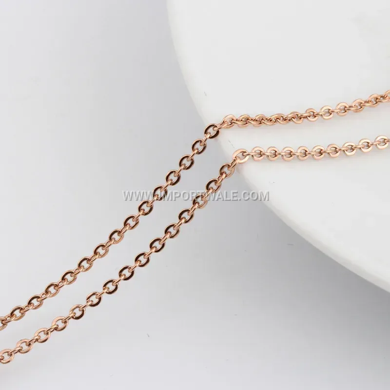 Rose Gold Oval Cat Eye Gemstone Stainless Steel Pendant Necklace