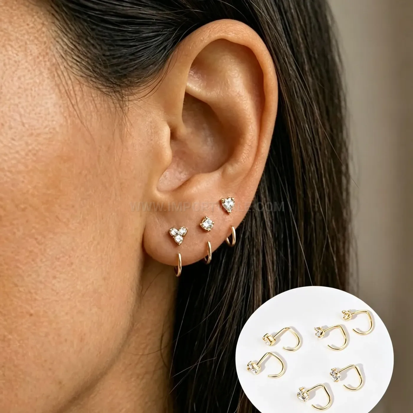 Classic Internally Threaded Flat Back Stainless Steel Body Piercing Set
