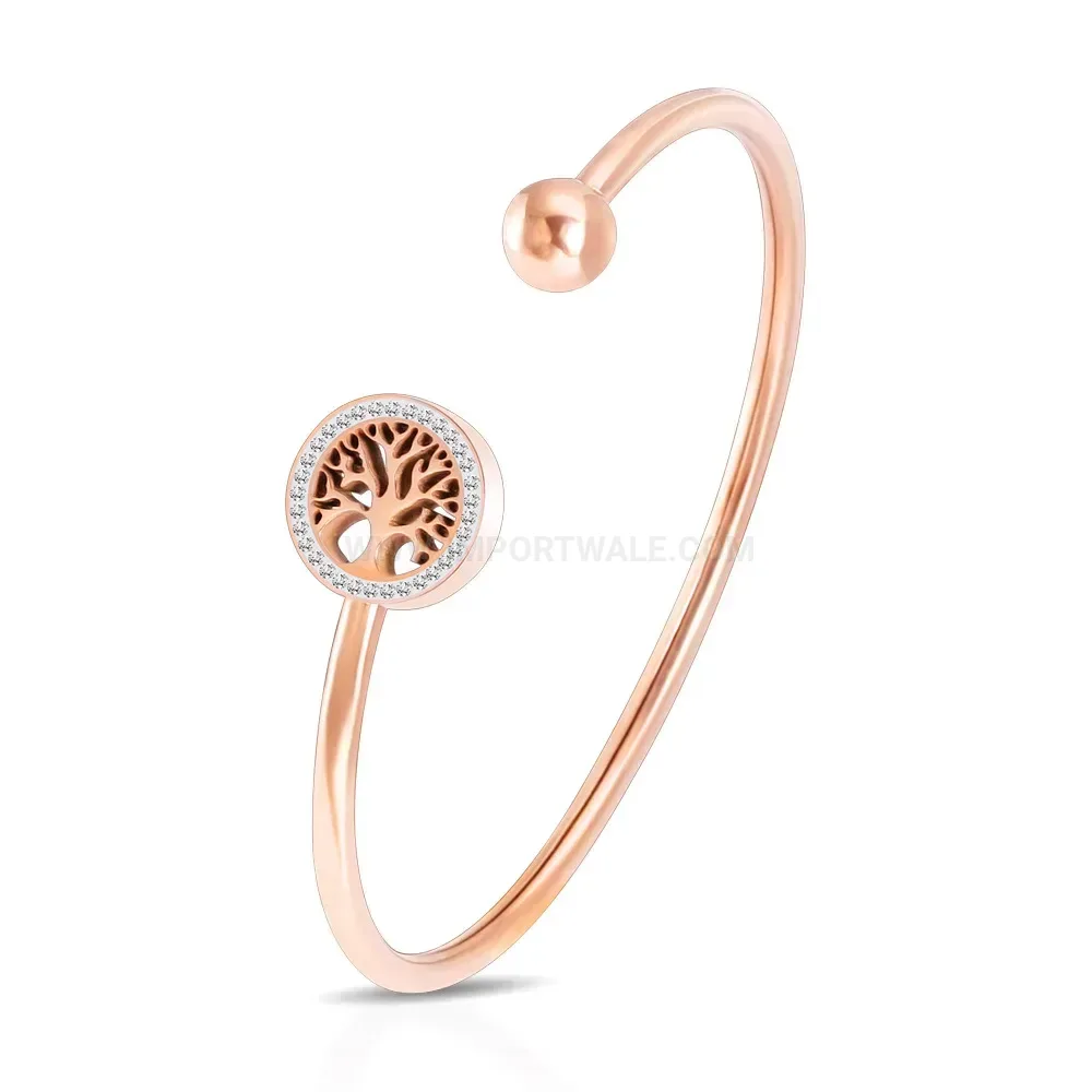 Fashion Tree of Life Open Stainless Steel Bangle