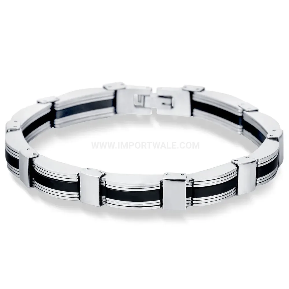 Men's Modern Black Drip Glaze Titanium Steel Bracelet