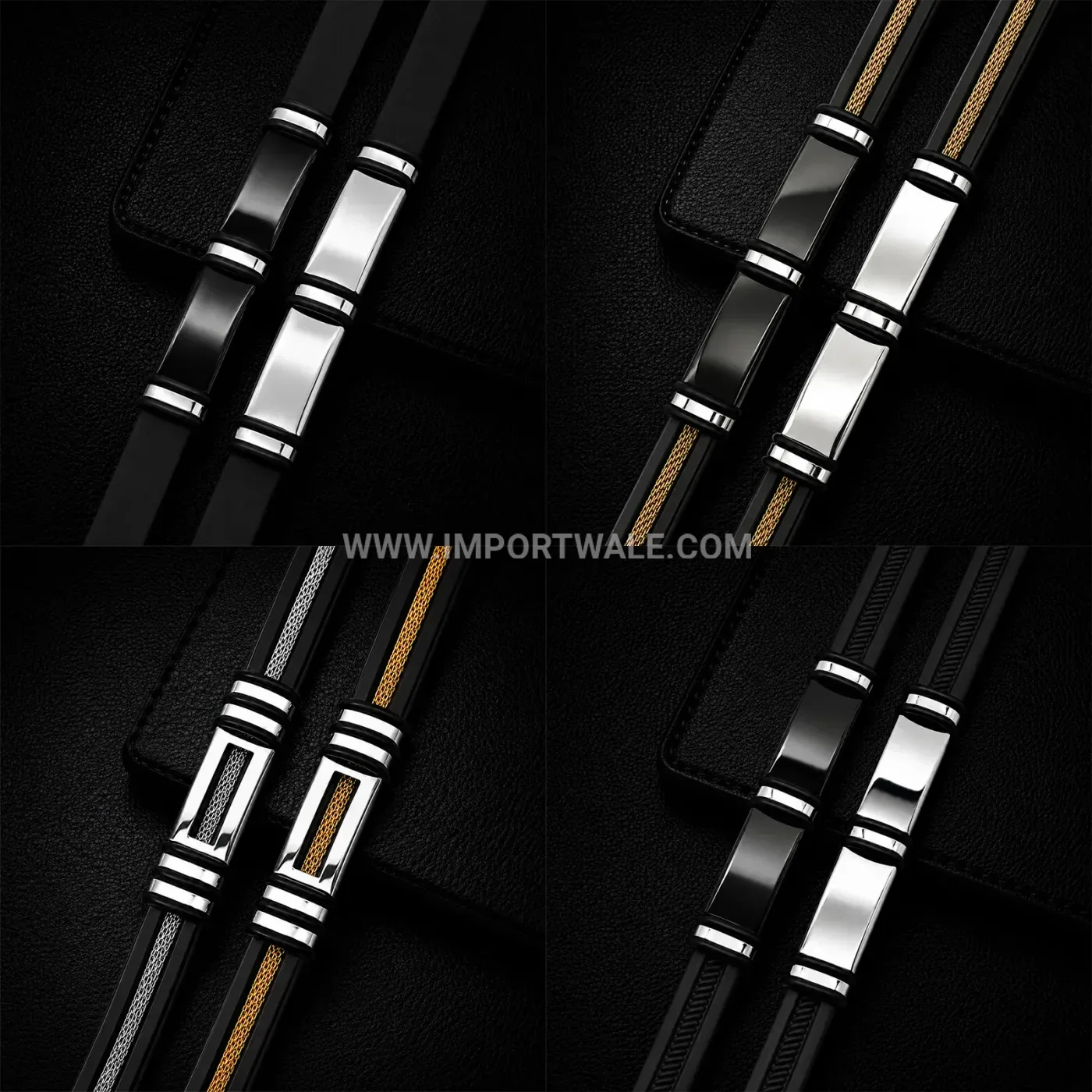 Stainless Steel and Silicone Adjustable Cross Bracelet