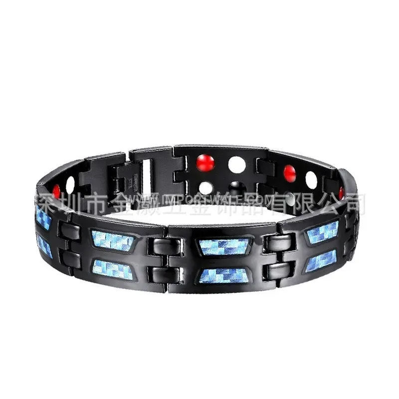 Men's Geometric Carbon Fiber Magnetic Titanium Steel Bracelet