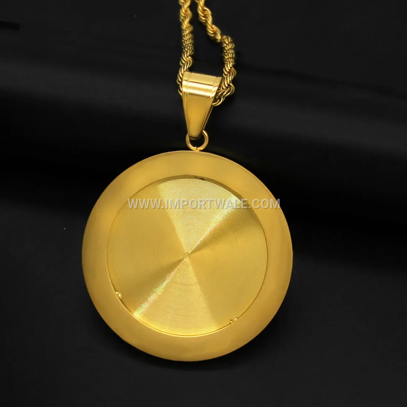 Stainless Steel Hip Hop Style Islamic Allah Pendant Necklace