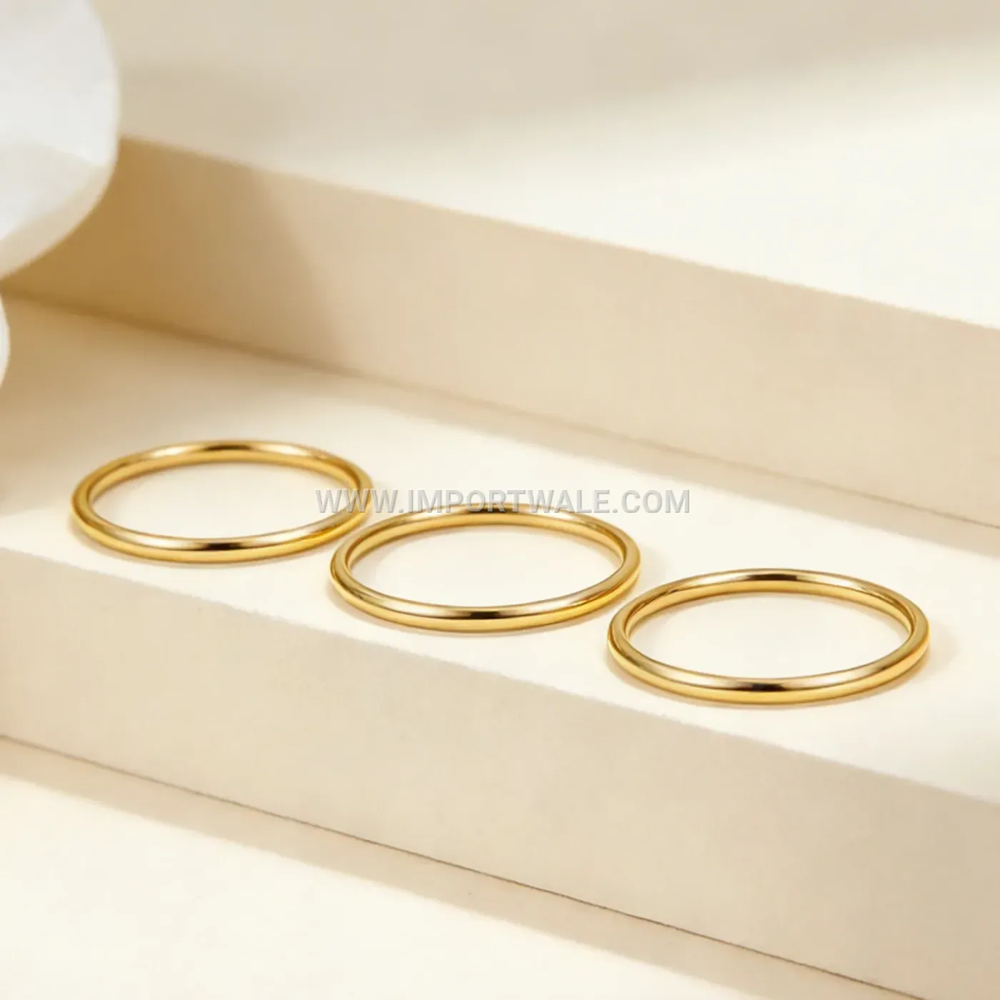 Ultra Thin 1mm 14K Gold Plated Stainless Steel Ring
