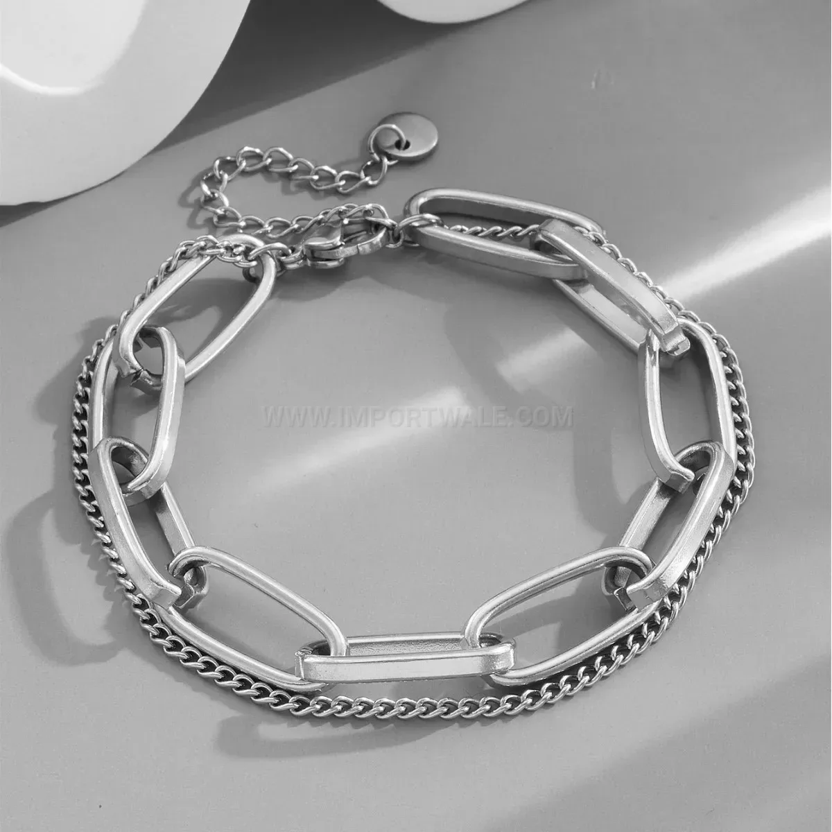 Chic Thick Chunky Titanium Steel U Shape Chain Link Bracelet